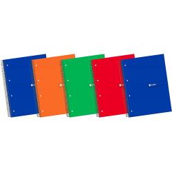 Enri Plus Cuaderno Espiral Formato A4+ Cuadriculado 5x5mm - 120 Hojas + 40 Gratis Microperforadas - Cubierta Extradura - Colores