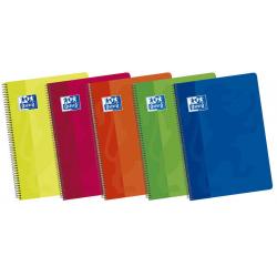 Oxford School Classic Fº Cuaderno Espiral Tapa Blanda 4x4 - 80 Hojas - Colores Vivos - Margen 4x4 - Ideal para Estudiantes