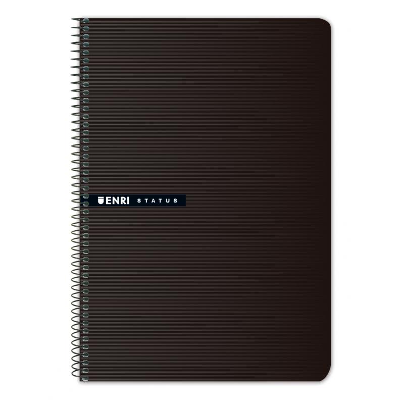 Enri Status 4º Tapa Dura Cuaderno Espiral 4x4 - 100 Hojas - Color Negro