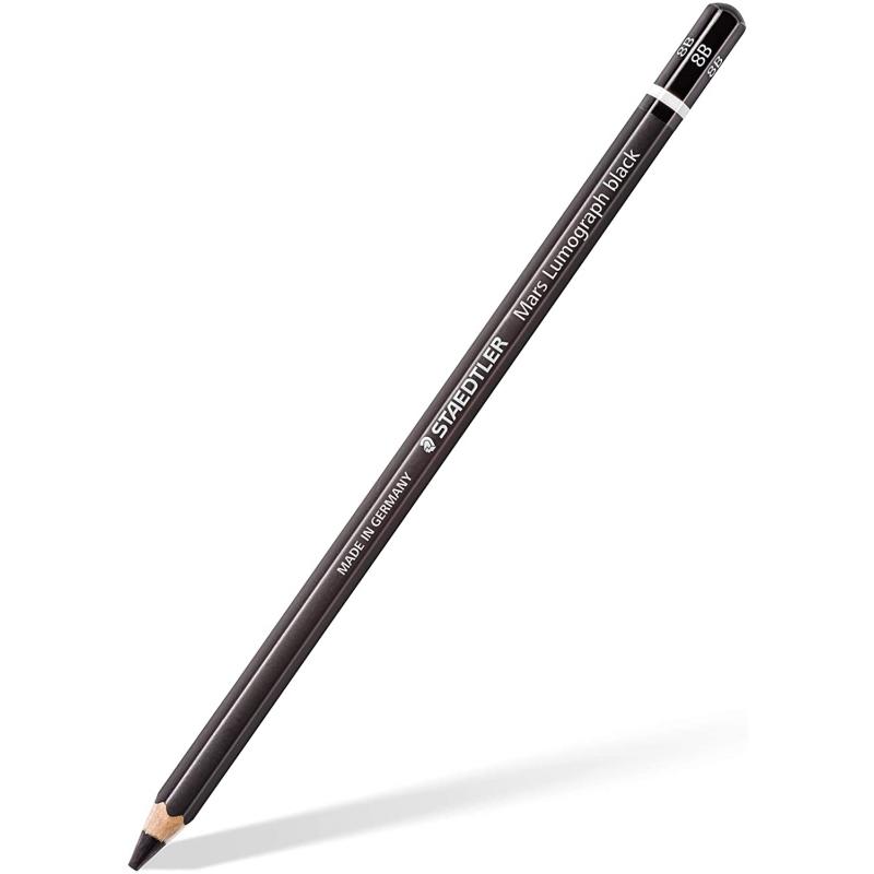 Staedtler Mars Lumograph Black Artist Pencil 100B Lapiz de Grafito - Mina 8B - Resistencia a la Rotura - Madera de Bosques Soste