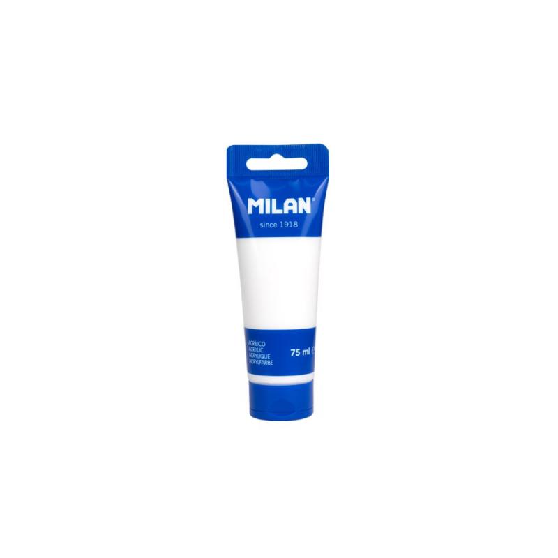 Milan Tubo de Pintura Acrilica 75ml - Pigmentos de Alta Calidad - Mezclable - Color Blanco