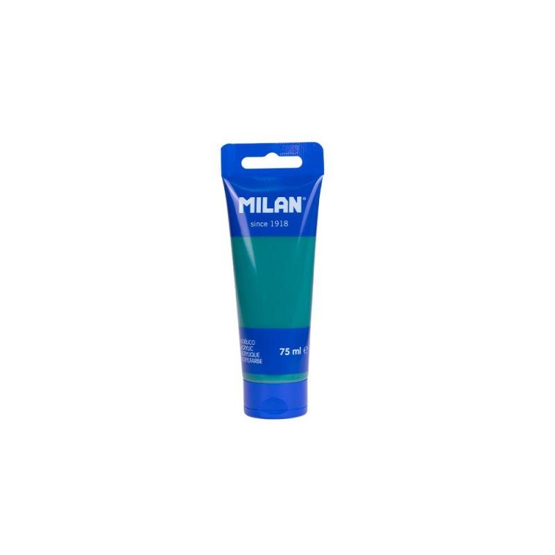 Milan Tubo de Pintura Acrilica 75ml - Pigmentos de Alta Calidad - Mezclable - Color Verde Oscuro