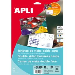 Apli Tarjetas de Visita Doble Cara Brillante 250g 10 Hojas