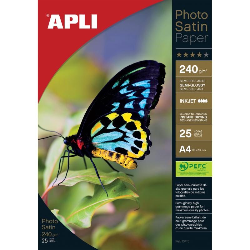 Apli Papel Fotografico Photosatin A4 240g 25 Hojas