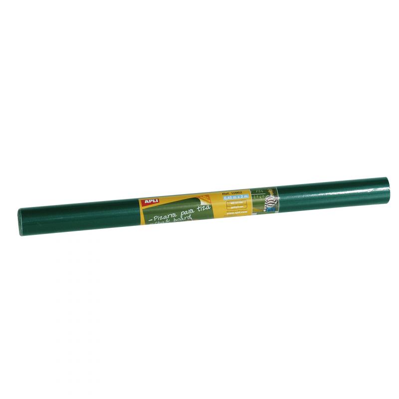 Apli Rollo de Pizarra Verde Adhesivo Reposicionable - Tamaño 0.45x2m - Grosor 210m - Se Corta Facilmente - Apta para Superficies