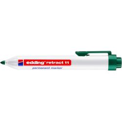 Edding Retract 11 Rotulador Permanente Retractil - Punta Redonda - Trazo entre 1.5 y 3mm - Recargable - Secado Rapido - Color Ve