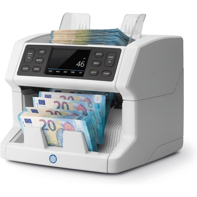 Safescan 2850 Contadora Automatica de Billetes - Deteccion Billetes Falsos en 3 Puntos - Pantalla Tactil y Menu Multilingüe - No