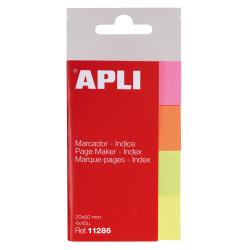 Apli Indices Adhesivos de Papel 50x20mm - 4 Colores - 40 Hojas por Color - Facil de Despegar - Organiza Tus Documentos - Multico