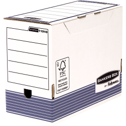 Bankers Box Caja de Archivos Tamaño A4 Fastfold - Montaje Automatico - Certificacion FSC - Dimensiones Internas 26x15x31.50cm - 