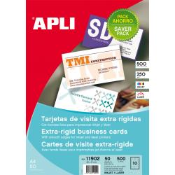 Apli Tarjetas de Visita Cantos Rectos Mate 250g 50 Hojas