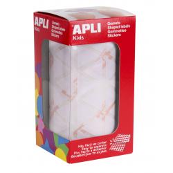 Apli Gomets Triangulares Blancos - 20x20x20mm - Adhesivo Permanente - 2832 Gomets por Rollo - Normas EN-71 y FSC - Adhesivo Base