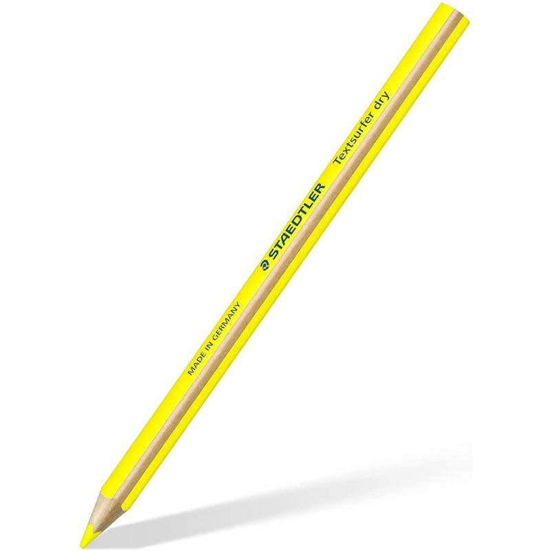 Staedtler Textsurfer Dry 128 64 Lapiz Fluorescente de Color Triangular - Mina de 4mm - Madera de Bosques Sostenibles - Color Ama