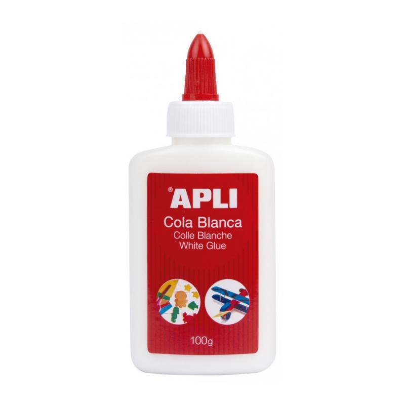 Apli Cola Blanca Liquida 100g - Aplicador de Punta - Libre de Solventes y No Toxica - Apto para uso Escolar