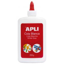 Apli Cola Blanca - 250g - Secado Rapido - Resistente al Agua - Ideal para Manualidades y Trabajos Escolares - Blanco