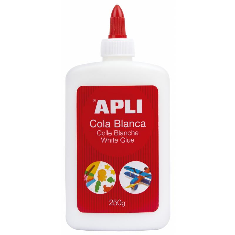 Apli Cola Blanca - 250g - Secado Rapido - Resistente al Agua - Ideal para Manualidades y Trabajos Escolares - Blanco