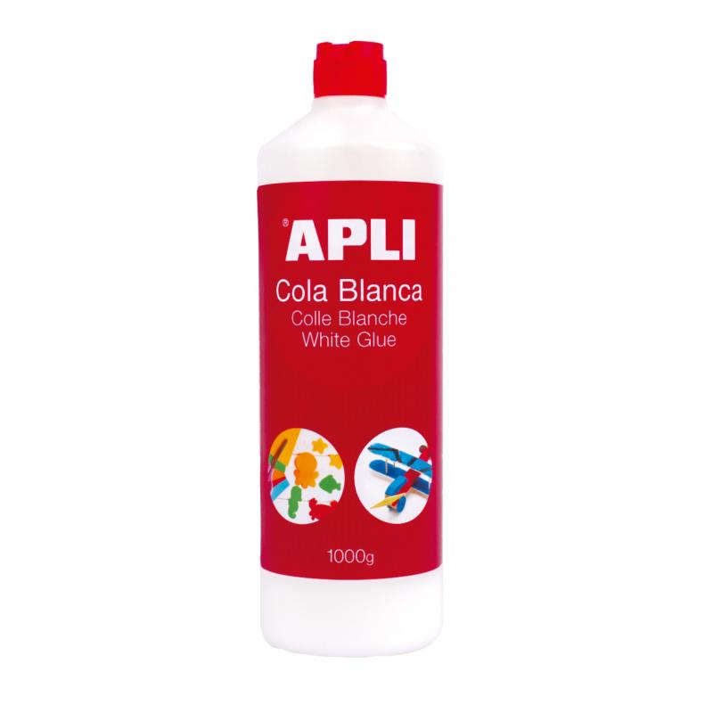 Apli Cola Blanca - 1000g - Secado Rapido - Resistente al Agua - Ideal para Manualidades y Trabajos Escolares Blanco