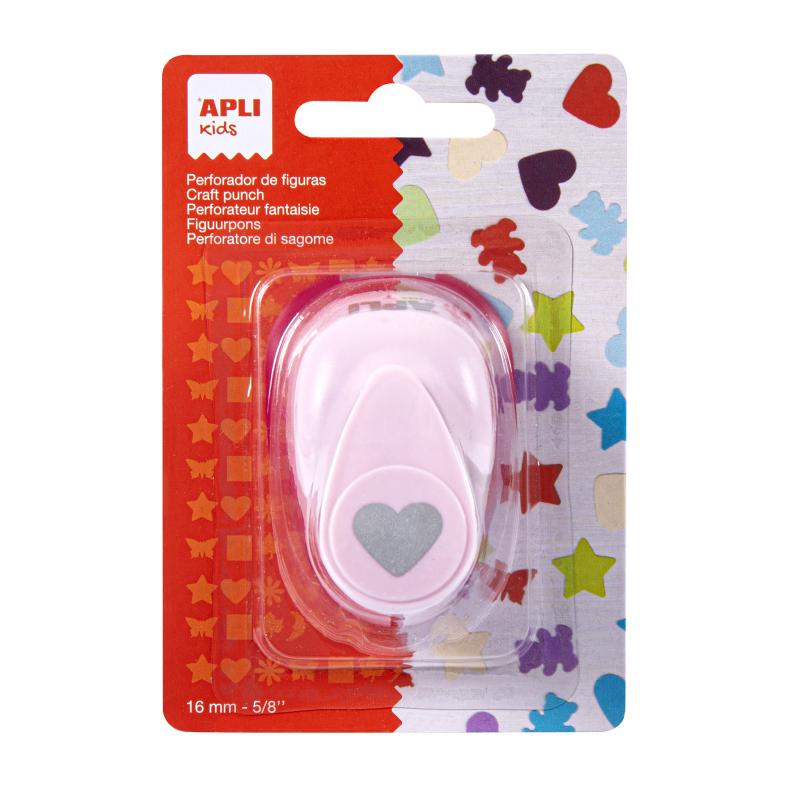 Apli Perforadora de Papel en Forma de Corazon - Figura de 16mm - Alta Calidad para Papel, Carton y Cartulina - Deposito de Resto