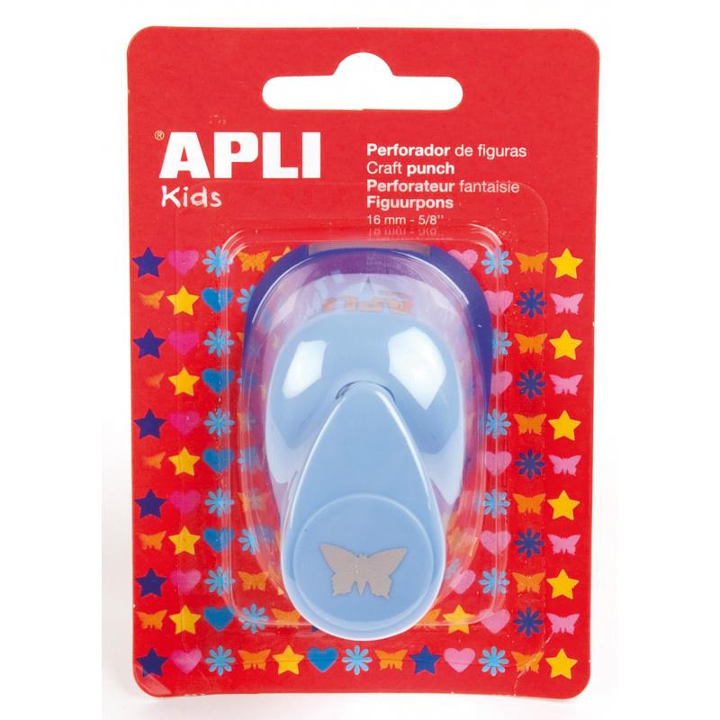 Apli Perforadora de Papel en Forma de Mariposa - Figura de 16mm - Perfora Papel, Carton y Cartulina de Hasta 220g/m² - Deposito 