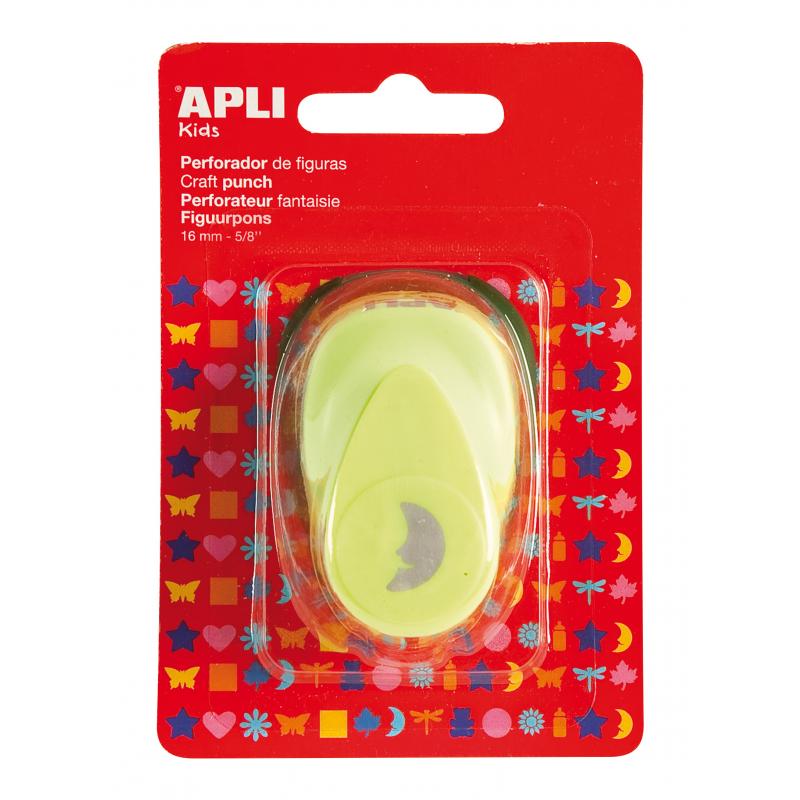 Apli Perforadora de Papel en Forma de Luna - Tamaño de Figura 16mm - Alta Calidad para Papel, Carton y Cartulina - Deposito de R