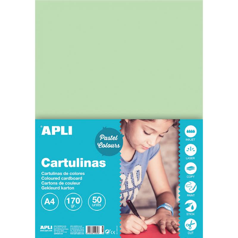 Apli Cartulina Verde Esmeralda A4 170g 50 Hojas