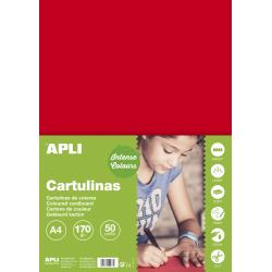 Apli Cartulina Roja A4 170g 50 Hojas