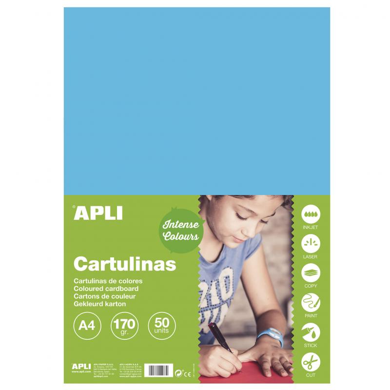 Apli Cartulina Azul Cielo A4 170g 50 Hojas