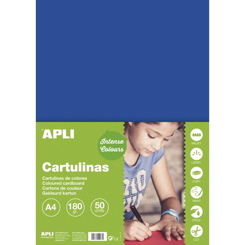 Apli Cartulina Azul Oscuro A4 170g 50 Hojas