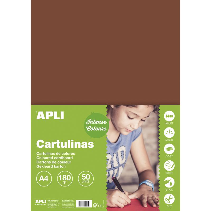 Apli Cartulina Marron A4 170g 50 Hojas