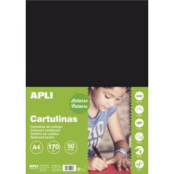 Apli Cartulina Negra A4 170g 50 Hojas