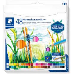 Staedtler 146 10C Pack de 48 Lapices de Colores Acuarelables - Resistentes a la Rotura - Colores Surtidos