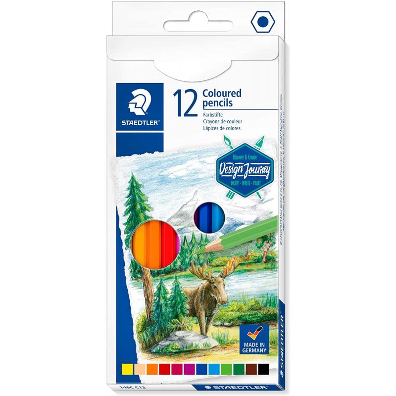 Staedtler 146C Pack de 12 Lapices de Colores - Mina Suave - Colores Surtidos