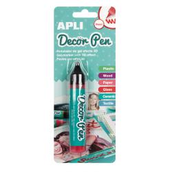 Apli Rotulador de Gel 3D con Acabado Perlado - 25ml - Ideal para Decorar Plastico, Madera, Papel, Cristal, Ceramica o Textil - P