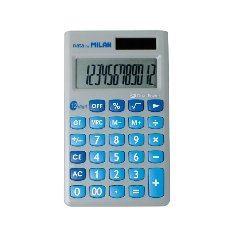 Milan Calculadora de Sobremesa 12 Digitos - 3 Teclas de Memoria y Raiz Cuadrada - Apagado Automatico - Funda Protectora - Color 