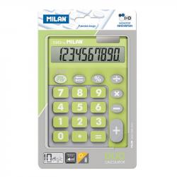 Milan Calculadora 10 Digitos Duo - Calculadora de Sobremesa - Teclas Grandes - Tecla Rectificacion Entrada de Datos - Color Verd