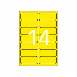 Apli Etiquetas Amarillo Fluorescente Permanentes 99.1 x 38.1mm 20 Hojas