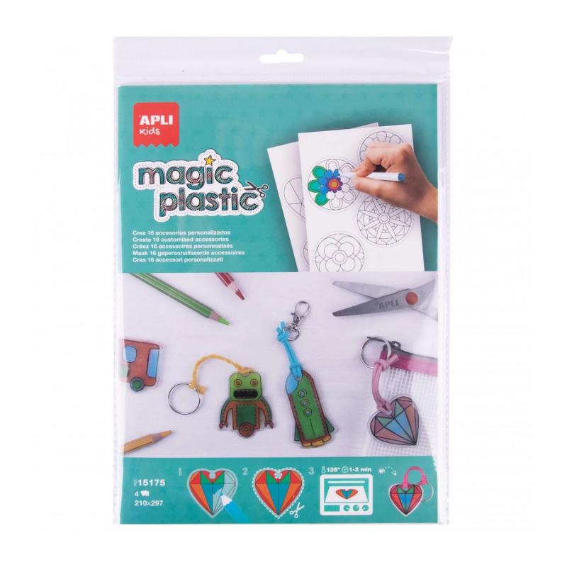 Apli Magic Plastic - Se Transforma en Plastico Duro - Disminuye su Tamaño - 4 Hojas