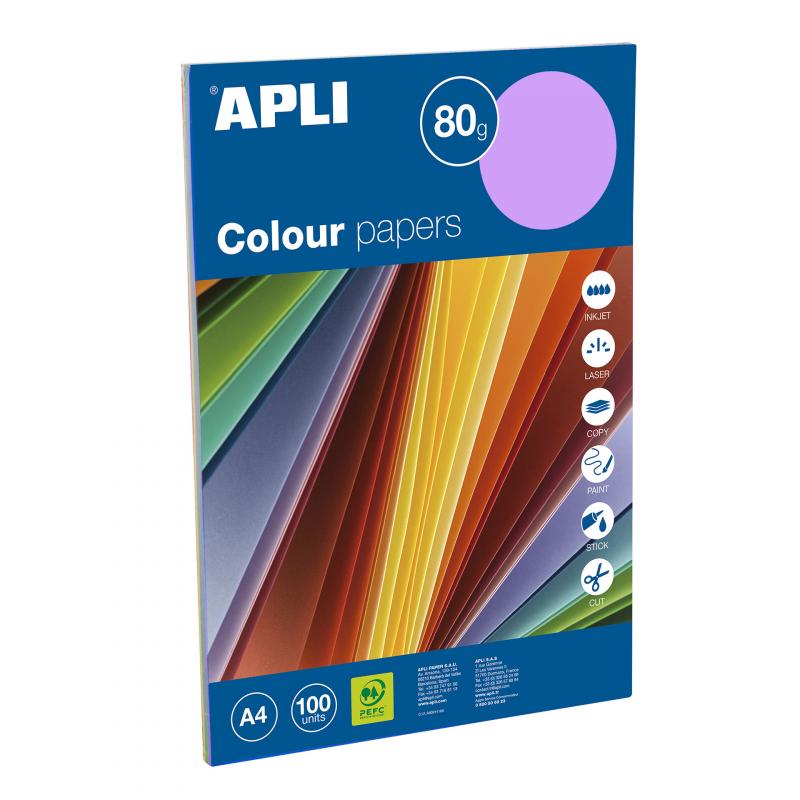 Apli Papel Color Surtido Intenso A4 100 Hojas