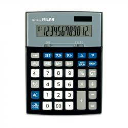 Milan Calculadoras 12 Digitos - 3 Teclas de Memoria - Funcion Impuestos - Calculo de Margenes - Tecla Rectificacion Entrada de D