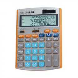 Milan Calculadora de 12 Digitos - Pantalla de 3 Lineas - 3 Teclas de Memoria - Calculo de Margenes - Funcion Impuestos, Tiempo y