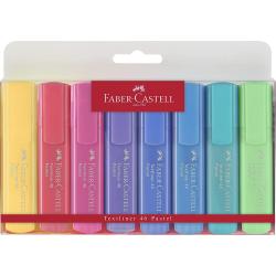 Faber-Castell Textliner 46 Pastel Pack de 8 Marcadores Fluorescentes - Punta Biselada - Trazo entre 1mm y 5mm - Tinta con Base d