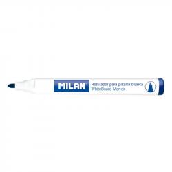Milan Rotuladores para Pizarra Blanca con Punta Redonda - Punta 4.7 mm - Tinta a Base de Alcohol - Borrable en Seco - Color Azul