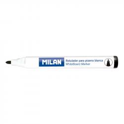 Milan Rotuladores para Pizarra Blanca con Punta Redonda - Punta 4.7 mm - Tinta a Base de Alcohol - Borrable en Seco - Color Negr