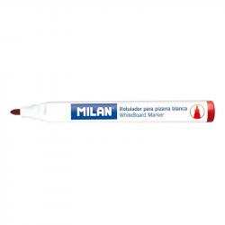 Milan Rotuladores para Pizarra Blanca con Punta Redonda - Punta 4.7 mm - Tinta a Base de Alcohol - Borrable en Seco - Color Rojo