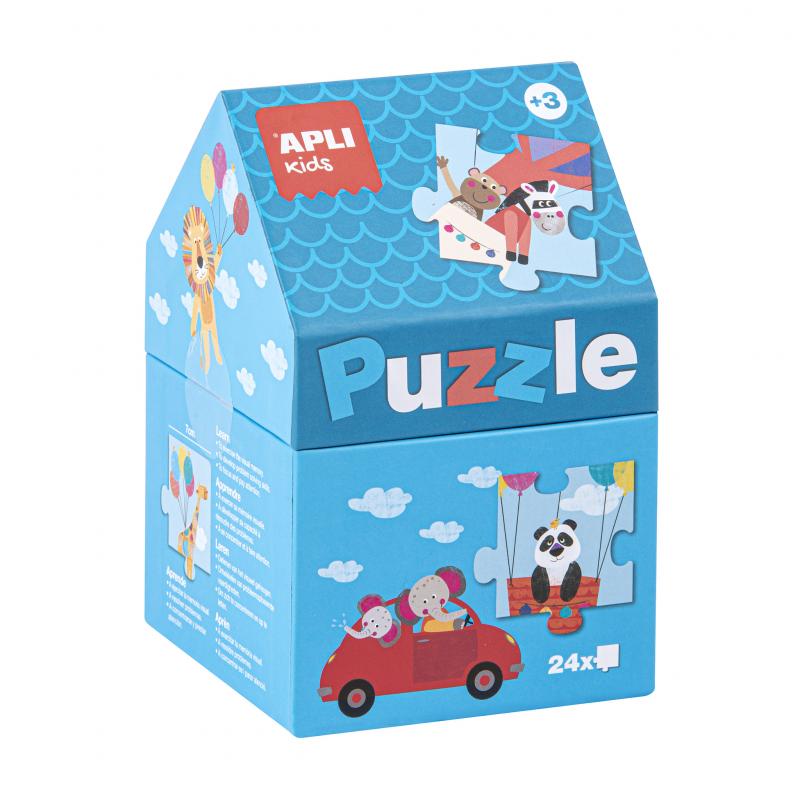 Apli Puzle Casita Infantil de 24 Piezas - Tamaño 42x28mm - Piezas Resistentes y Seguras - Desarrollo de Habilidades y Capacidade