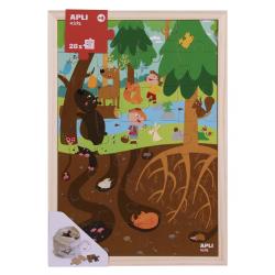 Apli Kids Puzle de Niveles el Bosque - 254x5x376 mm - Diseño Infantil y Colorido - Piezas Resistentes y Seguras - Mejora la Conc