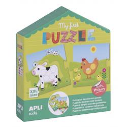 Apli My First Puzzle con Gomets - Ideal para Niños Pequeños - Fomenta la Coordinacion y la Concentracion - Incluye Pegatinas par
