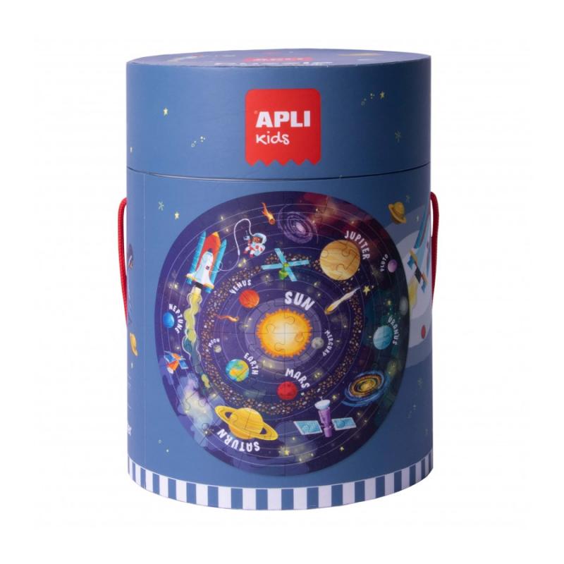 Apli Puzzle Circular del Sistema Solar - Tamaño Ø50 cm - 48 Piezas - 2mm de Grosos