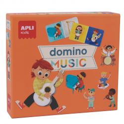 Apli Domino Music de la Coleccion Expressions - 28 Piezas Tematicas de Musica - Facil Manejo para Niños - Carton de 2mm con Acab