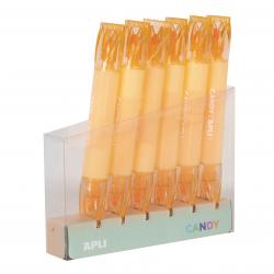 Apli Subrayadores Caramelo - Doble Punta: Plana 5mm y Redonda 2mm - Refill Pack 6 Unidades - Ideal para Agendas, Libretas y Cale