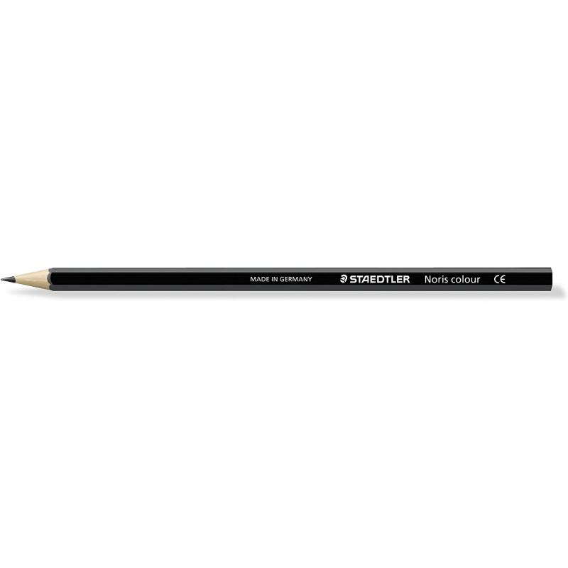 Staedtler Noris Colour 185 Lapiz Hexagonal de Color - Resistencia a la Rotura - Material Wopex - Color Negro